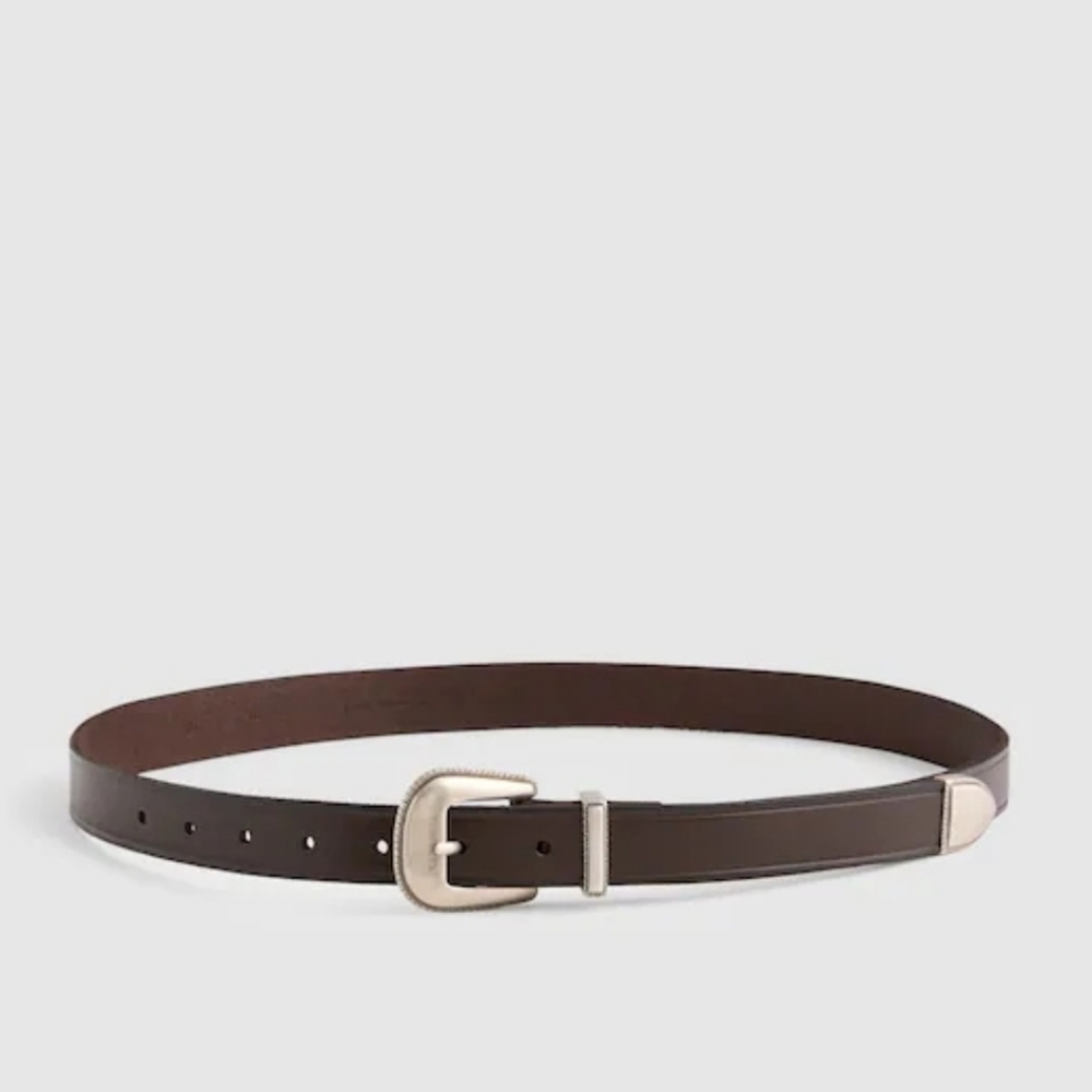 New! Madewel Western Belt in Dark Coffee Leather